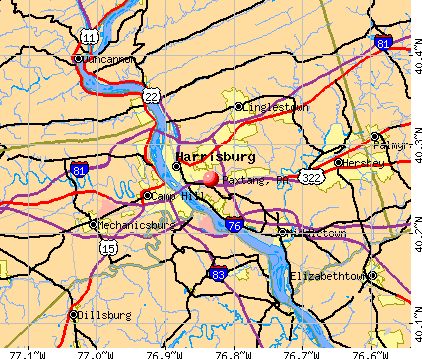 Paxtang, PA map