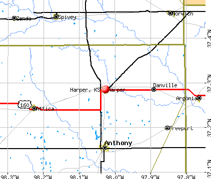 Harper, KS map