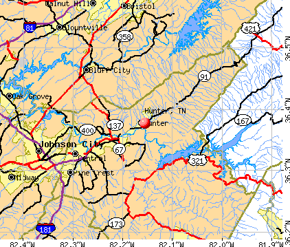 Hunter, TN map