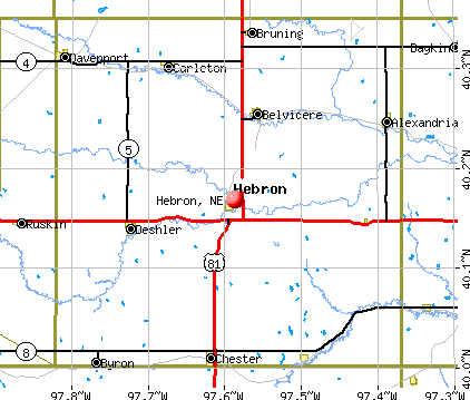 Hebron, NE map
