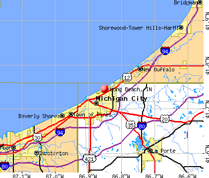 Long Beach, IN map