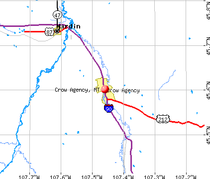 Crow Agency, MT map