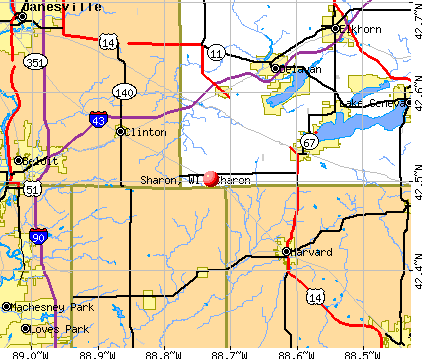 Sharon, WI map