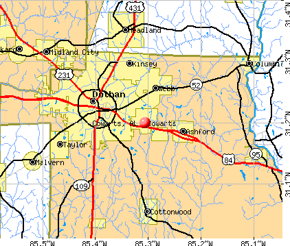 Cowarts, AL map
