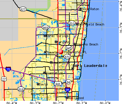 Palm Aire, FL map