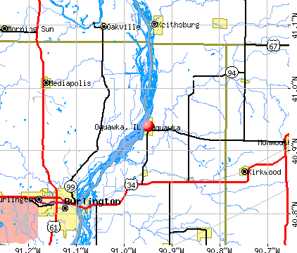Oquawka, IL map