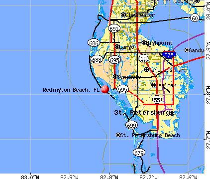 Redington Beach, FL map