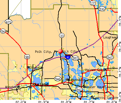 Polk City, FL map