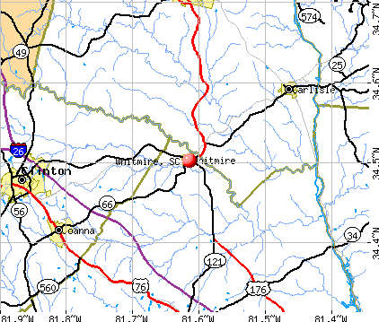 Whitmire, SC map