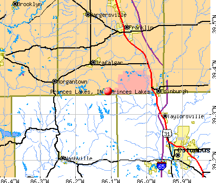 Princes Lakes, IN map