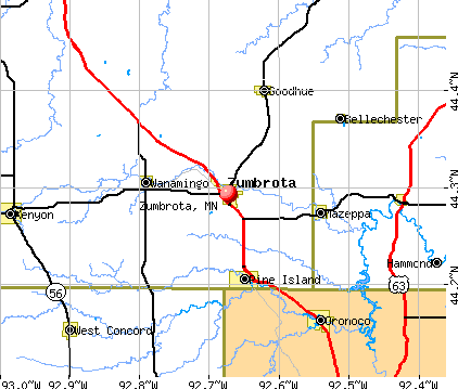Zumbrota, MN map