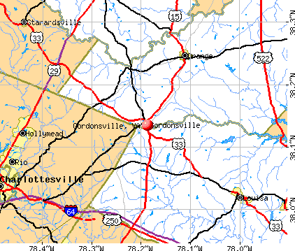 Gordonsville, VA map