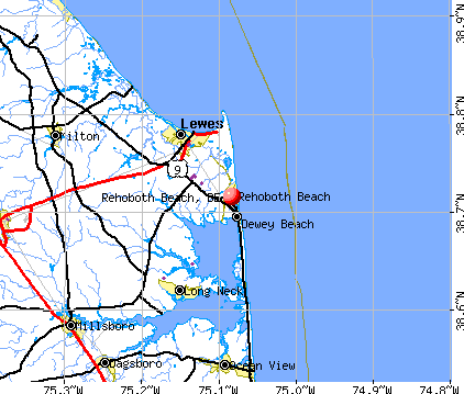 Rehoboth Beach, DE map