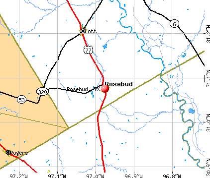 Rosebud, TX map