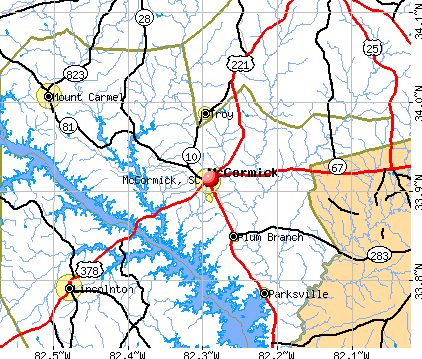 McCormick, SC map