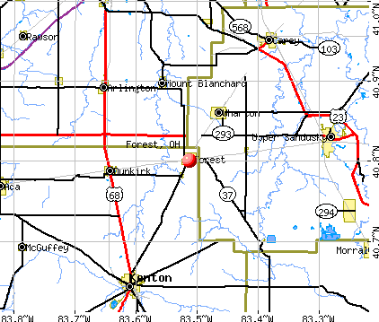 Forest, OH map