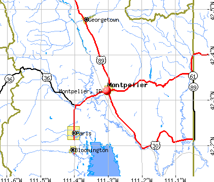 Montpelier, ID map