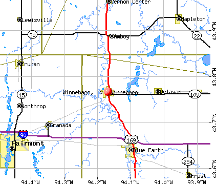 Winnebago, MN map