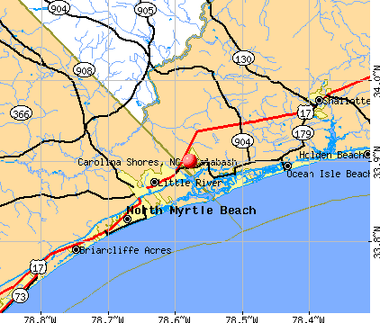 Carolina Shores, NC map