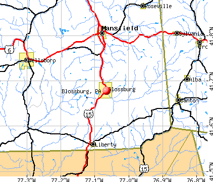 Blossburg, PA map