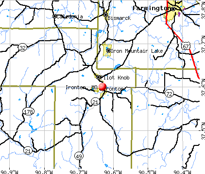 Ironton, MO map