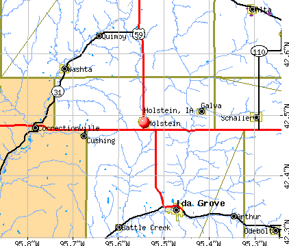 Holstein, IA map
