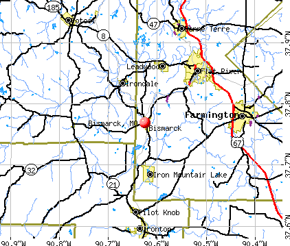 Bismarck, MO map