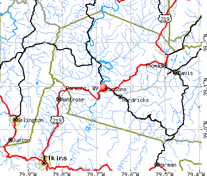 Parsons, WV map