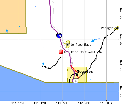 Rio Rico Southwest, AZ map