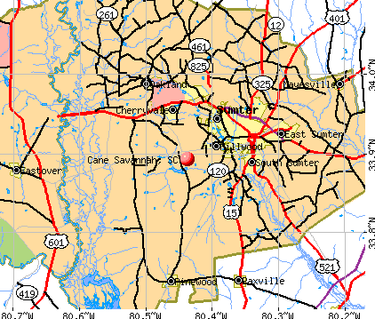 Cane Savannah, SC map
