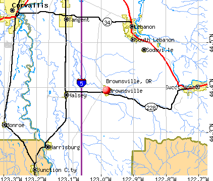 Brownsville, OR map