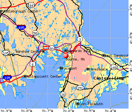 Bourne, MA map