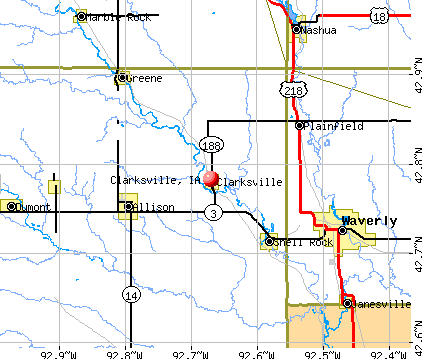 Clarksville, IA map
