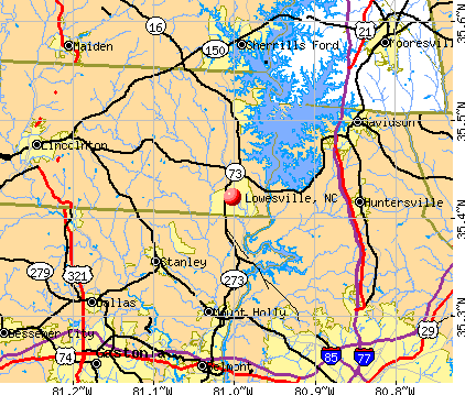 Lowesville, NC map