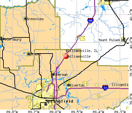 Williamsville, IL map