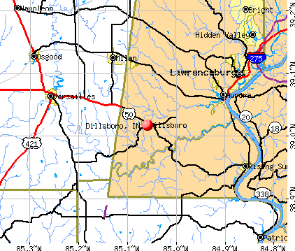 Dillsboro, IN map