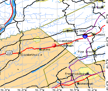 Williamstown, PA map