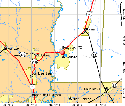 Evadale, TX map