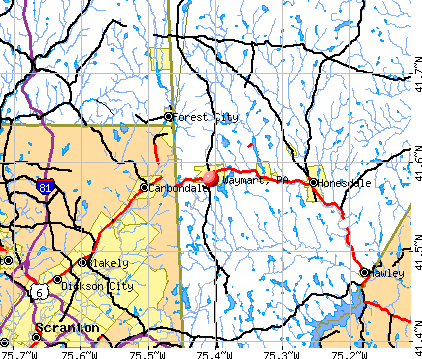 Waymart, PA map