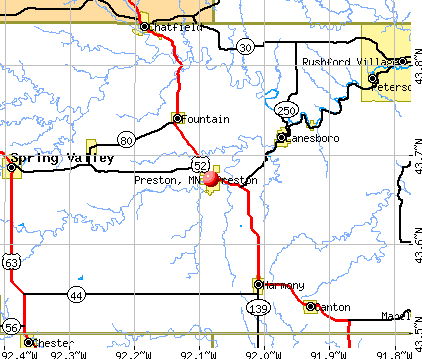 Preston, MN map