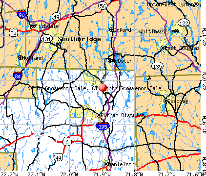 North Grosvenor Dale, CT map