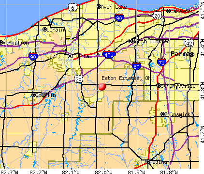 Eaton Estates, OH map