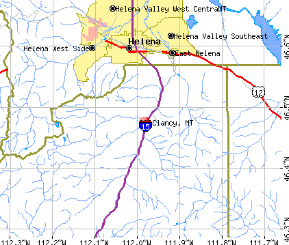 Clancy, MT map