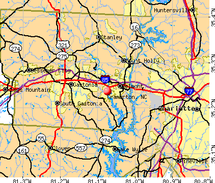 Cramerton, NC map