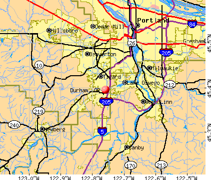Durham, OR map