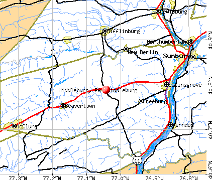 Middleburg, PA map