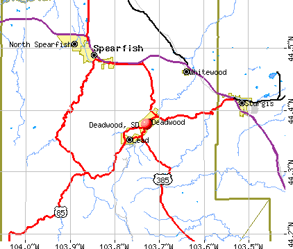 Deadwood, SD map