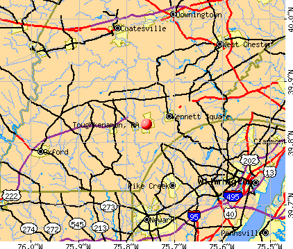 Toughkenamon, PA map