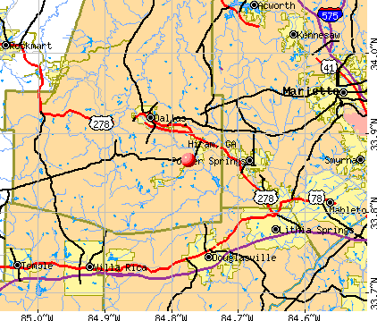 Hiram, GA map