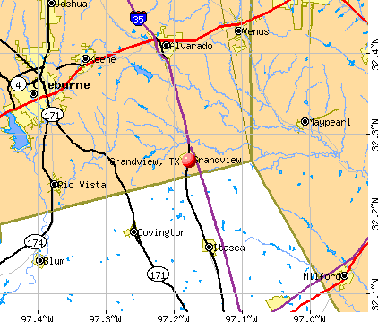 Grandview, TX map